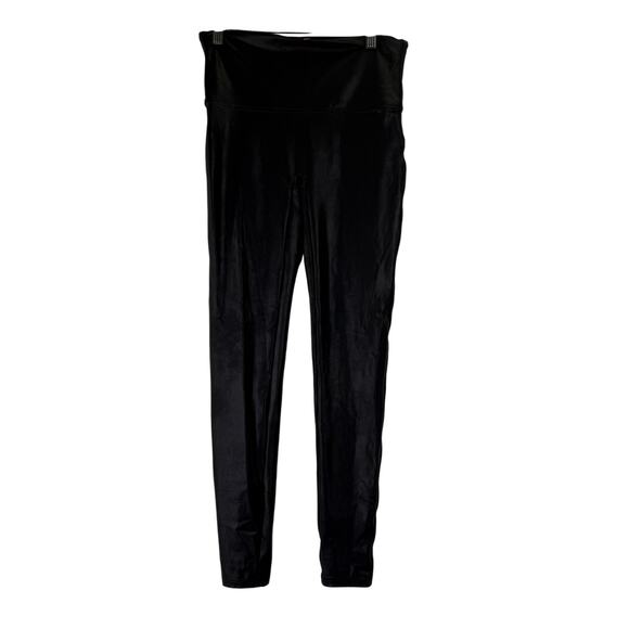 Spanx Black Shimmery Nylon Compression Leggings Size Large - Picture 1 of 7